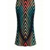 Vacation Couple Outfit Vintage Ombre Zig Zag Print Spaghetti Strap Maxi Bodycon Dress and Shirt Set - Noir S | US 4