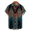Vacation Couple Outfit Vintage Ombre Zig Zag Print Spaghetti Strap Maxi Bodycon Dress and Shirt Set - Noir S | US 4