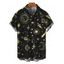 Men's Vacation Shirt Celestial Sun Moon Planet Print Button Up Shirt - Noir 5XL
