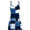 Vacation Dress Oil Painting Geometric Patchwork Print Pocket Spaghetti Strap Dress - Bleu XXXXXL | US 20