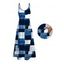 Vacation Dress Oil Painting Geometric Patchwork Print Pocket Spaghetti Strap Dress - Bleu XXXXXL | US 20