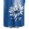 Men's Vacation Shirt Ombre Ink Painting Daisy Print Button Up Shirt - Bleu Toile de Jean 5XL