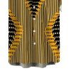 Men's Bohemian Shirt Colorblock Geometric Ethnic Print Button Up Shirt - Jaune 5XL