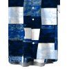 Men's Vacation Shirt Oil Painting Geometric Patchwork Print Button Up Shirt - Bleu 5XL