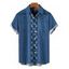 Men's Vacation Shirt Bowknot Faux Denim Button Up Shirt - Bleu Toile de Jean 5XL