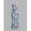 Vacation Dress Floral Lace Panel Spaghetti Strap Maxi Bodycon Elegant Dress - Bleu clair XXL | US 14