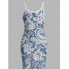 Vacation Dress Floral Lace Panel Spaghetti Strap Maxi Bodycon Elegant Dress - Bleu clair XXL | US 14