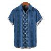 Vacation Couple Outfit Bowknot Faux Denim Spaghetti Strap Mini Dress and Shirt Set - Bleu Toile de Jean S | US 4