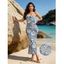 Vacation Dress Floral Print Spaghetti Strap Maxi Bodycon Elegant Dress - Bleu clair S | US 4