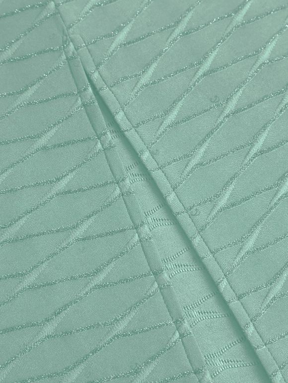 Casual Dress Solid Color Wavy Jacquard Embossed Texture Print Bodycon Maxi Dress - Vert clair L | US 8-10