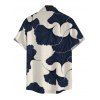 Vacation Couple Outfit Ginkgo Leaf Print Pocket Bowknot Off the Shoulder Jumpsuit and Shirt Set - multicolor S | US 4