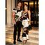 Vacation Couple Outfit Splash Ink Floral Print Spaghetti Strap Maxi Bodycon Dress and Shirt Set - multicolor S | US 4
