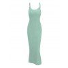 Casual Couple Outfit Solid Color Wavy Jacquard Embossed Texture Print Bodycon Maxi Dress and Shirt Set - Vert clair S | US 4