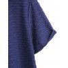 Casual Couple Outfit Solid Color Wavy Jacquard Embossed Texture Print Bodycon Maxi Dress and Shirt Set - Bleu de Minuit S | US 4