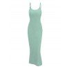 Casual Dress Solid Color Wavy Jacquard Embossed Texture Print Bodycon Maxi Dress - Vert clair L | US 8-10