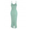 Casual Dress Solid Color Wavy Jacquard Embossed Texture Print Bodycon Maxi Dress - Vert clair L | US 8-10