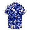 Hawaiian Couple Outfit Tropical Monstera Leaf Print Tied Pocket Off the Shoulder Jumpsuit and Shirt Set - BLUE S | US 4