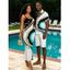 Vacation Couple Outfit Metallic Gold Fluid Marble Swirl Print Spaghetti Strap Maxi Bodycon Dress and Shirt Set - multicolor A S | US 4