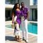 Vacation Couple Outfit Gold Fluid Abstract Marble Print Spaghetti Strap Maxi Bodycon Dress and Shirt Set - Rouge Vineux S | US 4