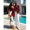 Vacation Couple Outfit Gold Fluid Abstract Marble Print Spaghetti Strap Maxi Bodycon Dress and Shirt Set - Rouge Vineux S | US 4