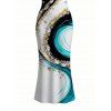 Vacation Dress Metallic Gold Fluid Marble Swirl Ink Wash Print Spaghetti Strap Maxi Bodycon Dress - multicolor A XXL | US 14