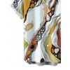 Men's Vacation Shirt Vintage Hand-Painted Abstract Fluid Print Button Up Shirt - Blanc 2XL