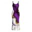 Vacation Dress Gold Fluid Abstract Marble Print Spaghetti Strap Maxi Bodycon Dress - Concorde XXXXL | US 18