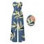 Vacation Jumpsuit Bamboo Leaf Print Pocket Bowknot Off the Shoulder Jumpsuit - Bleu clair XXL | US 14