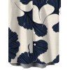 Men's Vacation Shirt Ginkgo Leaf Print Button Up Shirt - multicolor 2XL