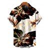 Men's Vacation Shirt Splash Ink Floral Print Button Up Shirt - multicolor 5XL