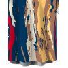 Men's Vintage Shirt Multicolor Oil Painting Vertical Stripe Print Button Up Shirt - multicolor 2XL