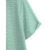 Men's Casual Shirt Solid Color Wavy Jacquard Embossed Texture Print Button Up Shirt - Vert clair 2XL