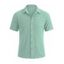 Men's Casual Shirt Solid Color Wavy Jacquard Embossed Texture Print Button Up Shirt - Vert clair 2XL