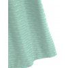 Men's Casual Shirt Solid Color Wavy Jacquard Embossed Texture Print Button Up Shirt - Vert clair 2XL
