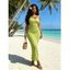 Vacation Dress Floral Leaf Textured Jacquard Print Spaghetti Strap Maxi Bodycon Dress - Bleu XL | US 12