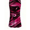 Vacation Couple Outfit Colorblock Fluid Swirl Print Spaghetti Strap Maxi Bodycon Dress and Shirt Set - Rouge Rose S | US 4
