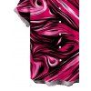 Vacation Couple Outfit Colorblock Fluid Swirl Print Spaghetti Strap Maxi Bodycon Dress and Shirt Set - Rouge Rose S | US 4