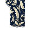 Men's Vintage Hawaiian Shirt Tropical Leaf Print Button Up Shirt - Cadetblue 5XL