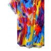 Men's Vintage Vacation Shirt Colorblock Oil Painting Tie Dye Print Button Up Shirt - multicolor A 5XL