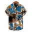Men's Vacation Shirt Colorblock Leopard Print Button Up Shirt - multicolor 5XL