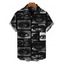 Men's Gothic Shirt Eyes Lips Checkered Collage Patchwork Print Button Up Shirt - Noir 5XL