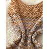 Vintage Knitted Dress Ombre Wave Print Spaghetti Strap Maxi Bodycon Dress - Bleu ONE SIZE