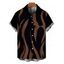 Men's Vacation Shirt Contrast Color Ink Wash Irregular Brush Stroke Print Button Up Shirt - marron foncé M