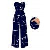 Vacation Jumpsuit Geometric Line Print Bowknot Pocket Off the Shoulder Jumpsuit - Bleu profond M | US 6