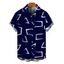 Men's Vacation Shirt Geometric Line Print Button Up Shirt - Bleu profond 2XL