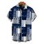 Men's Vacation Shirt Geometric Tribal Print Zig Zag Patchwork Print Button Up Shirt - Bleu 5XL