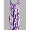 Vacation Dress Snake Skin Tie Dye Print Spaghetti Strap Maxi Bodycon Dress - Pourpre XXL | US 14