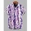 Men's Vacation Shirt Snake Skin Tie Dye Print Button Up Shirt - Pourpre 5XL