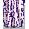Men's Vacation Shirt Snake Skin Tie Dye Print Button Up Shirt - Pourpre 5XL