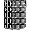 Men's Vintage Shirt Monochrome Maze Interlocking Hui Scroll Geometric Print Button Up Shirt - Noir 5XL